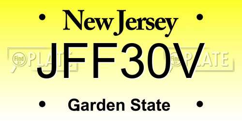 JFF30V New Jersey License Plate