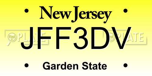 JFF3DV New Jersey License Plate