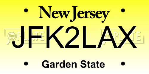 JFK2LAX New Jersey License Plate