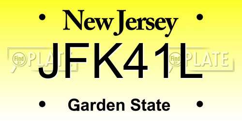 JFK41L New Jersey License Plate