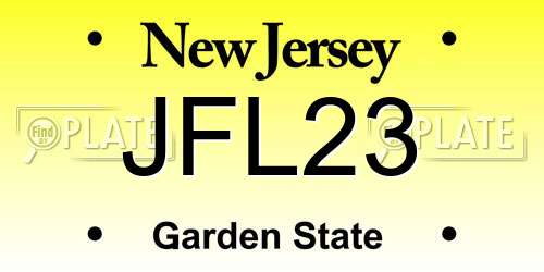 JFL23 New Jersey License Plate