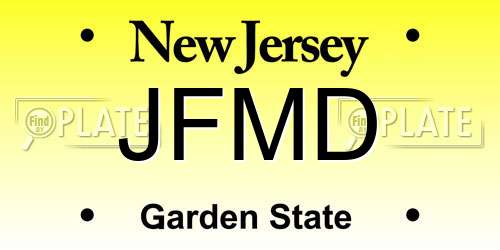 JFMD New Jersey License Plate