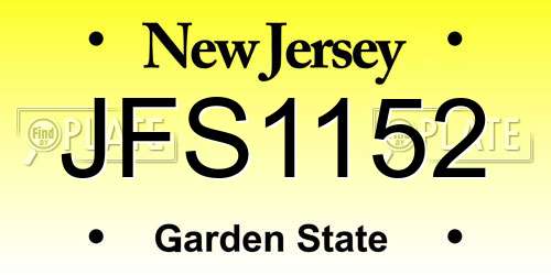 JFS1152 New Jersey License Plate