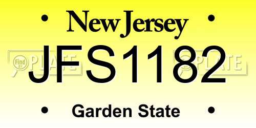 JFS1182 New Jersey License Plate