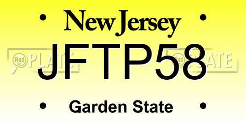 JFTP58 New Jersey License Plate