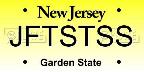 JFTSTSS New Jersey License Plate