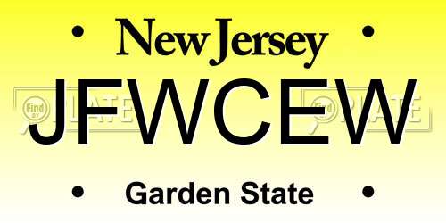 JFWCEW New Jersey License Plate