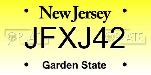JFXJ42 New Jersey License Plate