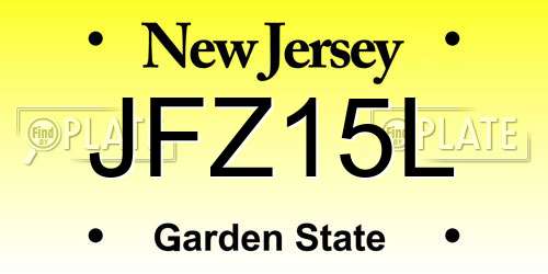 JFZ15L New Jersey License Plate
