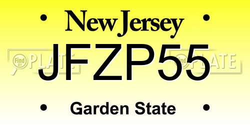 JFZP55 New Jersey License Plate