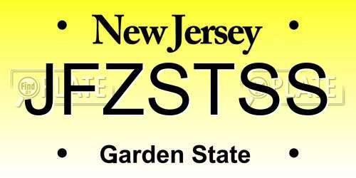 JFZSTSS New Jersey License Plate