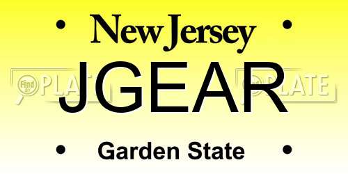 JGEAR New Jersey License Plate