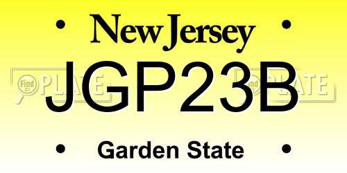 JGP23B New Jersey License Plate