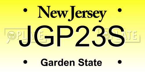 JGP23S New Jersey License Plate