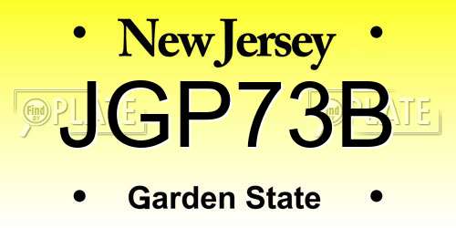 JGP73B New Jersey License Plate