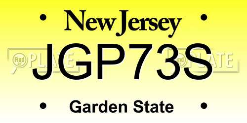 JGP73S New Jersey License Plate