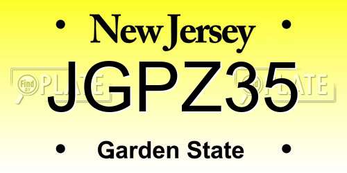 JGPZ35 New Jersey License Plate
