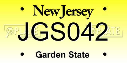 JGS042 New Jersey License Plate