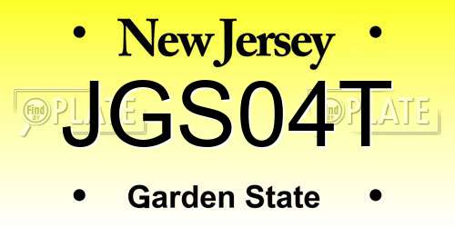 JGS04T New Jersey License Plate