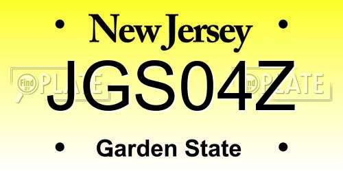 JGS04Z New Jersey License Plate