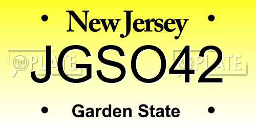 JGSO42 New Jersey License Plate