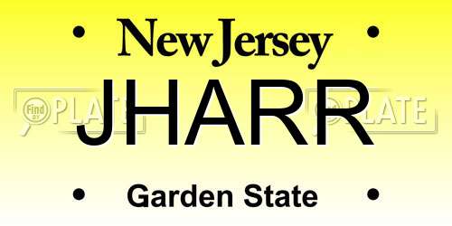 JHARR New Jersey License Plate