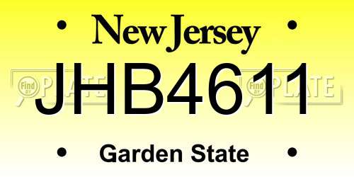 JHB4611 New Jersey License Plate