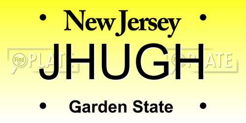 JHUGH New Jersey License Plate