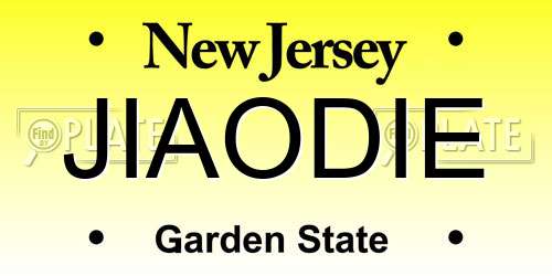 JIAODIE New Jersey License Plate