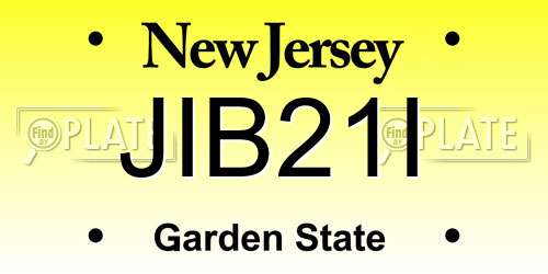 JIB21I New Jersey License Plate