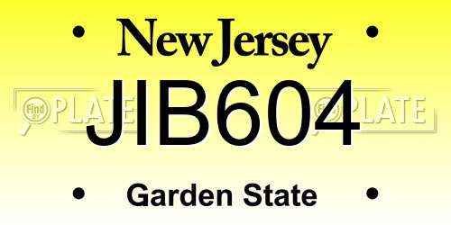 JIB604 New Jersey License Plate