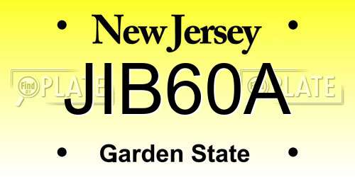 JIB60A New Jersey License Plate