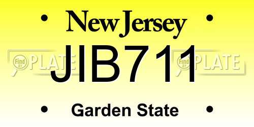 JIB711 New Jersey License Plate