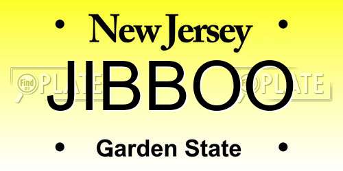 JIBBOO New Jersey License Plate