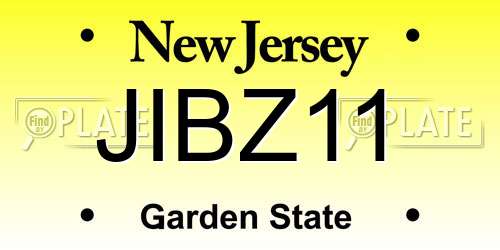 JIBZ11 New Jersey License Plate