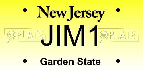 JIM1 New Jersey License Plate