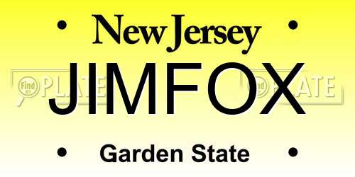 JIMFOX New Jersey License Plate
