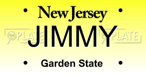 JIMMY New Jersey License Plate