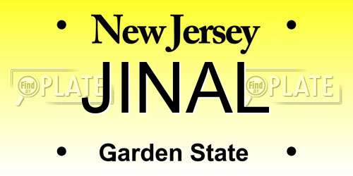 JINAL New Jersey License Plate