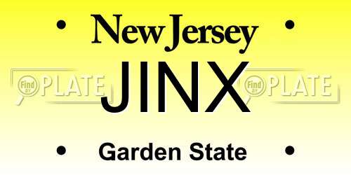 JINX New Jersey License Plate