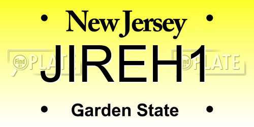JIREH1 New Jersey License Plate