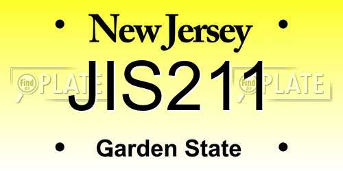 JIS211 New Jersey License Plate