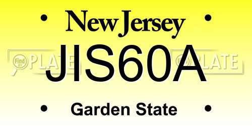 JIS60A New Jersey License Plate