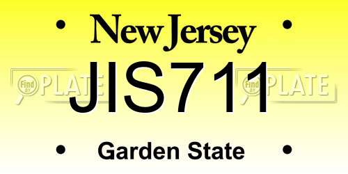 JIS711 New Jersey License Plate