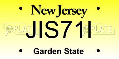 JIS71I New Jersey License Plate