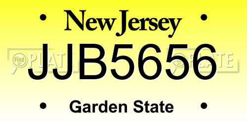 JJB5656 New Jersey License Plate