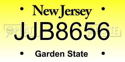 JJB8656 New Jersey License Plate