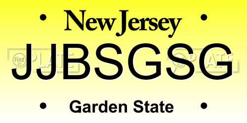 JJBSGSG New Jersey License Plate