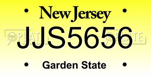 JJS5656 New Jersey License Plate