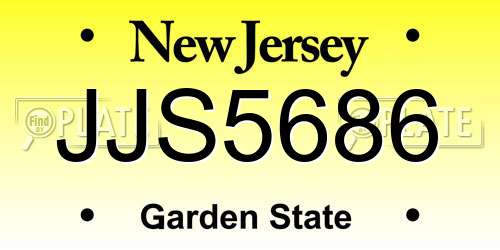 JJS5686 New Jersey License Plate